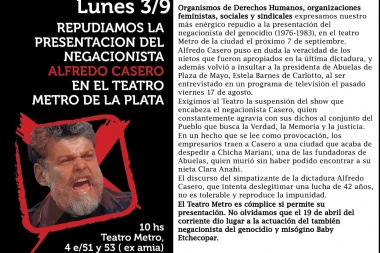 Este lunes a las 10: organismos de DDHH pedirán al Teatro Metro que suspenda la presentación de Alfredo Flan Casero