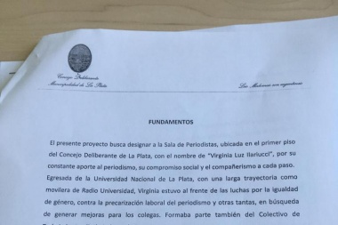 Piden que la sala de Prensa del Concejo platense lleve el nombre de la querida Virginia Ilarucci