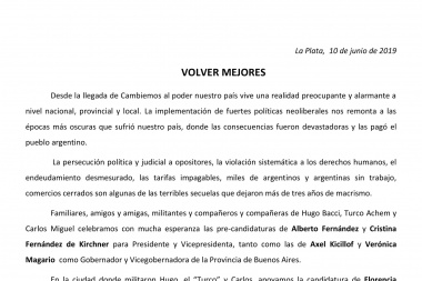 Desde la militancia histórica, Saintout recibió respaldo a su candidatura a intendenta