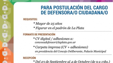 En 48 horas ya se anotaron 50 postulantes a Defensor Ciudadano de La Plata