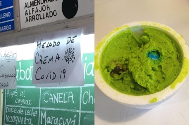 Capaz que también se viene el Resfrío con Pasas: una heladería platense ofrece el gusto Covid