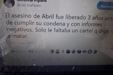 Carolina Píparo: "Solo le faltaba un cartel que diga: voy a matar"