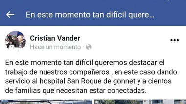 Los Telefónicos palo y palo con guardias especiales para garantizar la conectividad durante la cuarentena