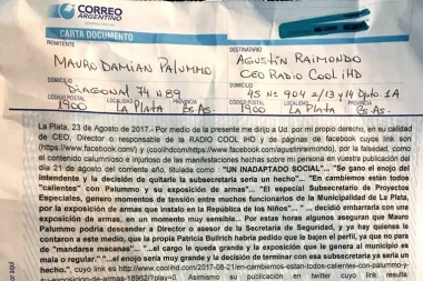 Armas en la Repu: el funcionario cuestionado salió a cruzar con carta documento a la radio Cool