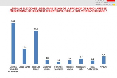 Encuesta en Provincia: Cristina zamarrea a Espert por más de siete puntos, le saca 23 a Santilli y 31 a Moreno