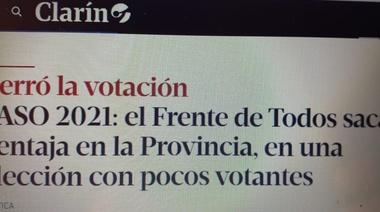 Clarín admite que el Frente de Todos gana en la Provincia