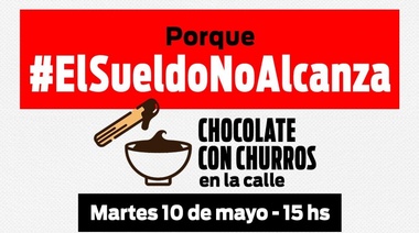 Contra la amargura de los salarios que perciben, trabajadores y trabajadoras de Clarín protestan con chocolate con churros