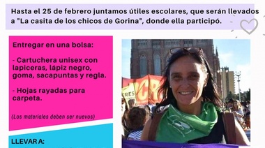 Recordarán a la periodista Virginia Illarucci con una gran colecta de útiles escolares