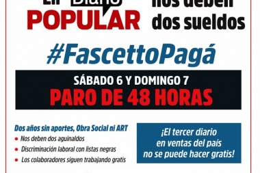Paro en Diario Popular por atraso salarial: el tercero en vender, el último en pagar
