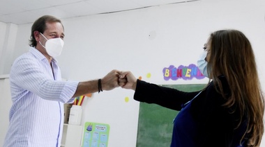 Garro inauguró obras en un Jardín y volvió a pronunciarse por la vuelta a clases