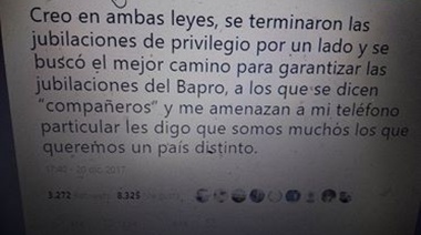 Píparo dijo que ex compañeros del Banco Provincia la amenazan por teléfono