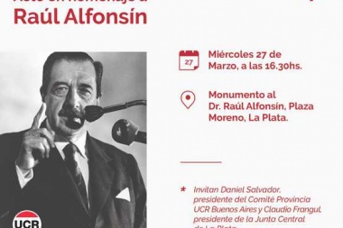 Habrá hoy un homenaje a Afonsín en Plaza Moreno