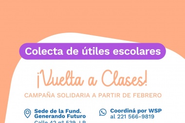 Utiles Escolares, Mochilas, Calzado: ya se puede colaborar con la colecta anual de La Plata Solidaria
