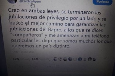 Píparo dijo que ex compañeros del Banco Provincia la amenazan por teléfono