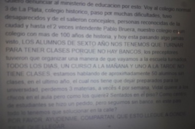 No hay sillas: denuncian que en el Normal 3 se tienen que turnar para dar clases