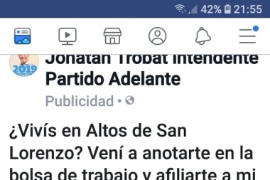 Un  "candidato" platense  ofrece tortas fritas a cambio de afiliarse a su partido