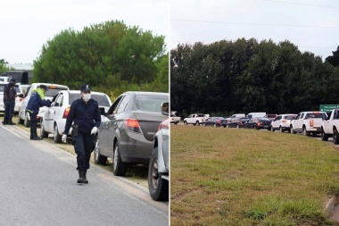 Idiota Virus: largas colas para entrar a Pinamar, los vecinos quieren cortar la ruta pero el intendente se niega