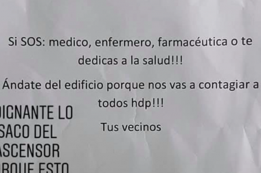 "Andate, nos vas a contagiar": en otro edificio amenazan e insultan a vecinos que trabajan en Salud