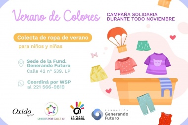 En verano también hace falta: llega Verano en Colores, la colecta de ropa de La Plata Solidaria