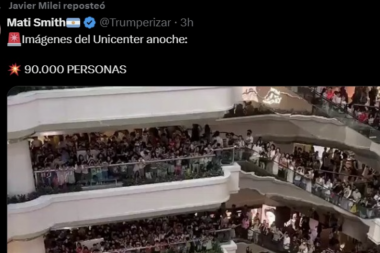 Largue la ginebra, maestro: Milei quiso presumir con la reactivación económica y subió fotos de un shopping pero de China